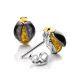 Lemon Amber Studs In Silver The Scarab, image 