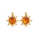 Gold-Plated Earrings With Amber The Helios, image 