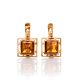 Geometric Gold Plated Amber Earrings The Ithaca, image 