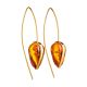 Gold Plated Hook Earrings With Cognac Amber The Pulse, image 
