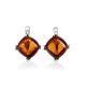Cognac Amber Silver Earrings The Byzantium, image 