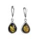 Green Amber Drop Earrings The Fiori, image 