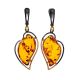 Gold-Plated Handcrafted Dangle Earrings With Cognac Amber The Rialto, image 