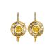 Bold Gold-Plated Earrings With Honey Amber The Aida, image 