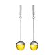 Silver Dangle Earrings With Lemon Amber The Paris, image 
