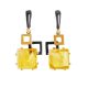 Gold Plated Dangle Earrings With Honey Amber The Picasso, image 