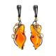Gold-Plated Dangle Earrings With Bold Amber Stones The Rialto, image 