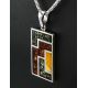 Bold Geometric Pendant With Multicolor Amber The London, image , picture 2