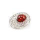 Bold Round Silver Pendant With Amber The Venus, image , picture 2