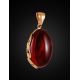 Gold-Plated Pendant With Bright Amber Centre Stone The Cascade, image , picture 2