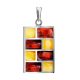 Geometric Two-Toned Amber Pendant In Silver The London, image , picture 3
