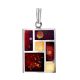 Stylish Multicolor Amber Pendant In Silver The London, image , picture 3