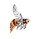 Bright Amber Pendant In Silver The Bee, image , picture 3