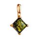 Green Amber Pendant In Gold-Plated Silver The Athena, image , picture 3