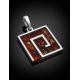 Bold Square Amber Pendant In Silver The London, image , picture 2