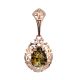 Filigree Gold-Plated Pendant With Green Amber The Luxor, image 