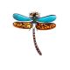 Amber And Turquoise Dragonfly Pendant, image 