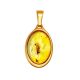 Classy Amber Pendant In Gold-Plated Silver With Inclusions The Clio, image 