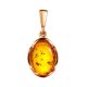 Fabulous Gold-Plated Pendant With Cognac Amber The Lyon, image 
