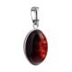 Oval Amber Pendant In Silver The Goji, image 