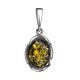 Classy Green Amber Pendant In Sterling Silver The Lyon, image 