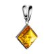 Bright Geometric Amber Pendant In Silver The Ovation, image 
