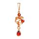 Twisted Gold Plated Amber Pendant The Siesta, image 