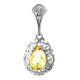 Filigree Silver Pendant With Lemon Amber The Luxor, image 