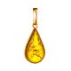 Gold Plated Teardrop Pendant With Lemon Amber The Pulse, image 