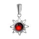 Silver Pendant With Cherry Amber The Helios, image 
