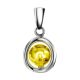 Lemon Amber Pendant In Sterling Silver The Flamenco, image 