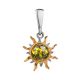 Sun Shaped Gold-Plated Pendant With Amber The Helios, image 