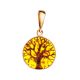 Amber Pendant In Gold-Plated Silver The Tree Of Life, image 