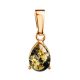 Teardrop Gold Plated Pendant With Amber The Twinkle, image 