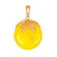 Bold Round Amber Pendant In Gold-Plated Silver The Cascade, image 