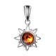 Cognac Amber Pendant In Sterling Silver The Helios, image 