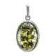 Oval Amber Silver Pendant The Goji, image 