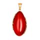 Stunning Gold-Plated Pendant With Red Amber The Cascade, image 
