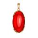 Bright Red Amber Pendant In Gold-Plated Silver The Cascade, image 