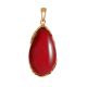 Voluptuous Gold-Plated Pendant With Red Amber The Cascade, image 