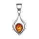 Sterling Silver Pendant With Cognac Amber The Fiori, image 