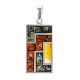 Bold Geometric Pendant With Multicolor Amber The London, image 