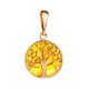 Traditional Amber Pendant in Gold-Plated Silver The Tree Of Life, image 