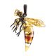 Bright Designer Amber Pendant In Gold-Plated Silver The Bee, image 
