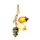 Multicolor Amber Gold Plated Pendant The Verbena, image 