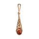 Gold-Plated Dangle Pendant With Amber The Roxanne, image 