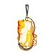 Fabulous White Amber Pendant In Gold-Plated Silver The Triumph, image 