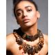Bold Amber Flat Beaded Necklace The Volcano, image , picture 2