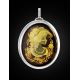 Oval Amber Brooch With Intaglio The Nymph, image , picture 3