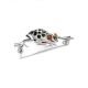 Sterling Silver Brooch With Amber And Enamel The Frog, image , picture 3